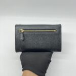 Prada Portafoglio Pattina Saffiano Nero GHW