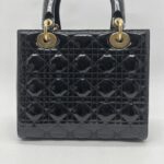 Dior Lady Dior Medium Vernis Black GHW