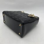 Dior Lady Dior Medium Vernis Black GHW