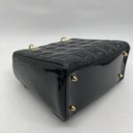 Dior Lady Dior Medium Vernis Black GHW