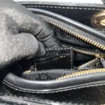 Dior Lady Dior Medium Vernis Black GHW