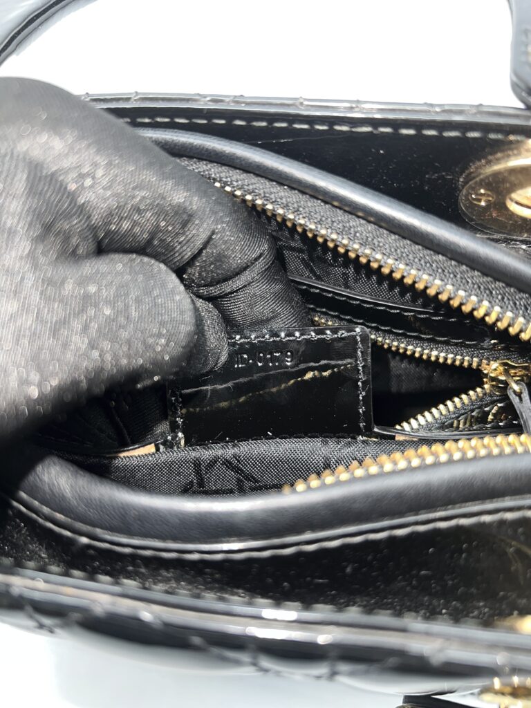 Dior Lady Dior Medium Vernis Black GHW