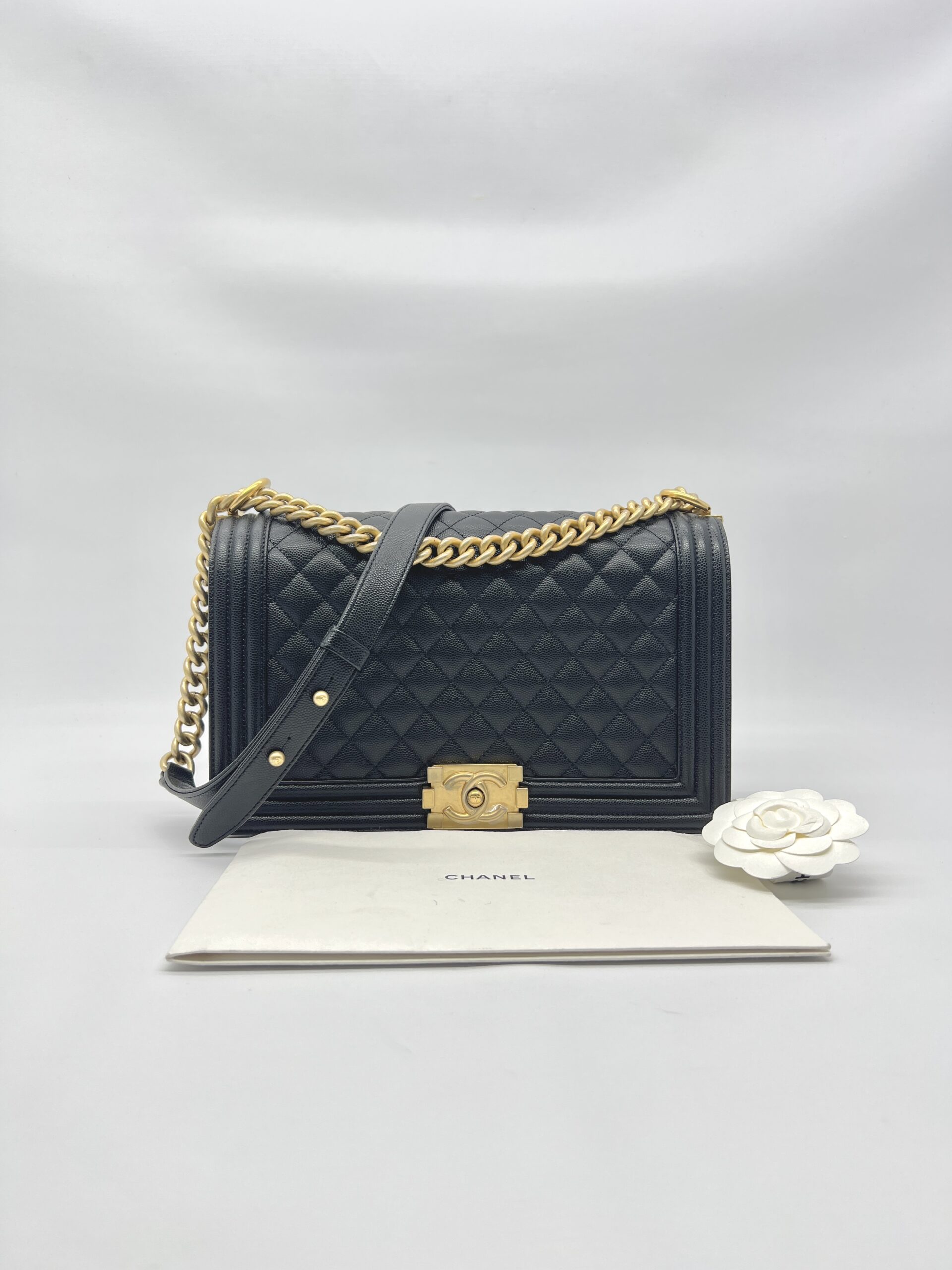 Chanel Boy 28 Caviar Black GHW