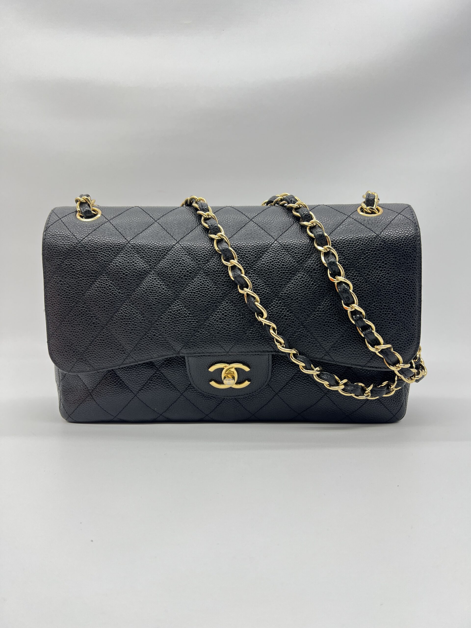 Chanel Classic Jumbo D Flap Caviar Black GHW