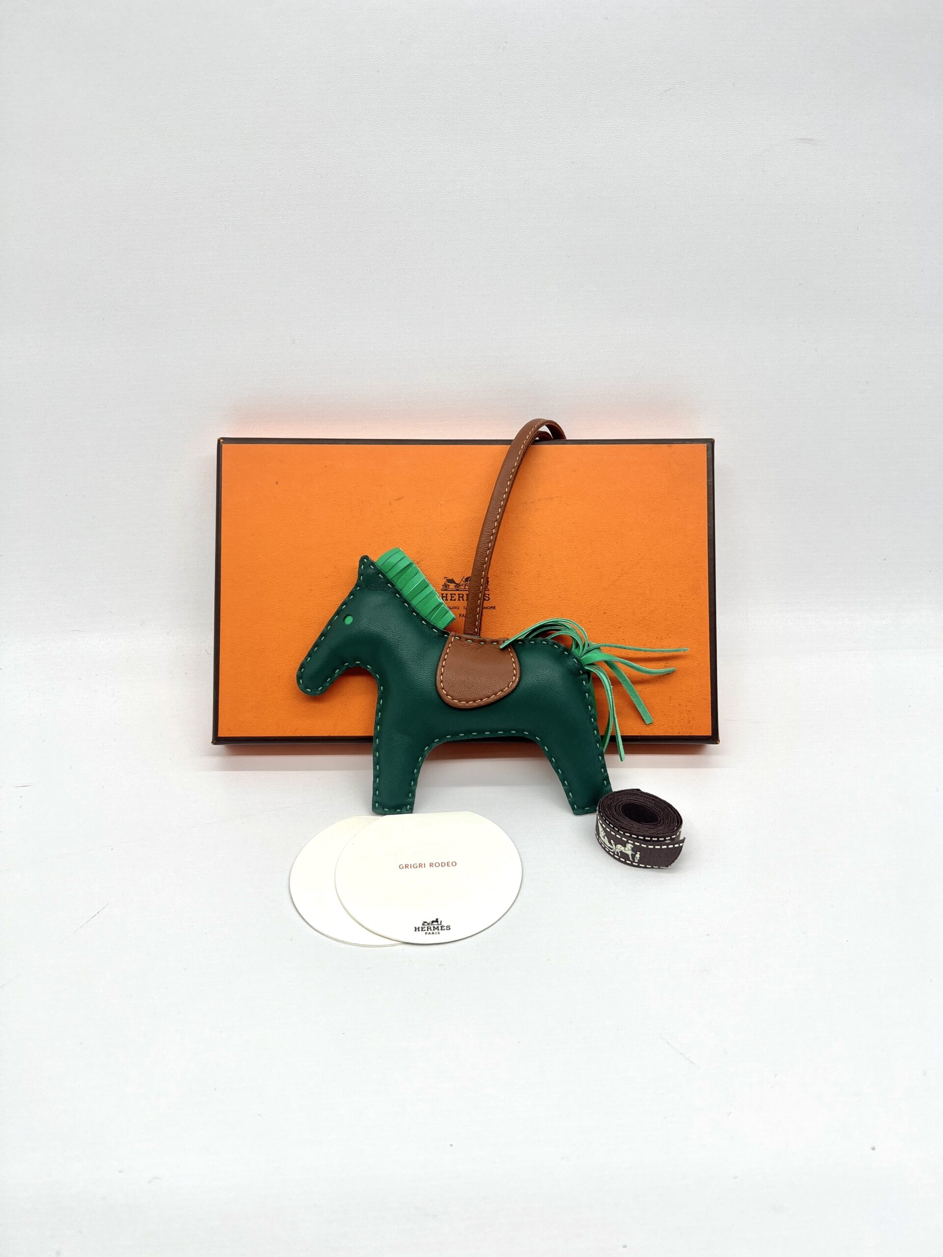 Hermes Rodeo Charm Vert Gold