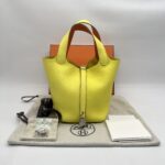 Hermes Picotin 18 Clemence Limoncello/Orange Minium PHW