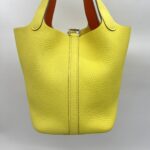 Hermes Picotin 18 Clemence Limoncello/Orange Minium PHW