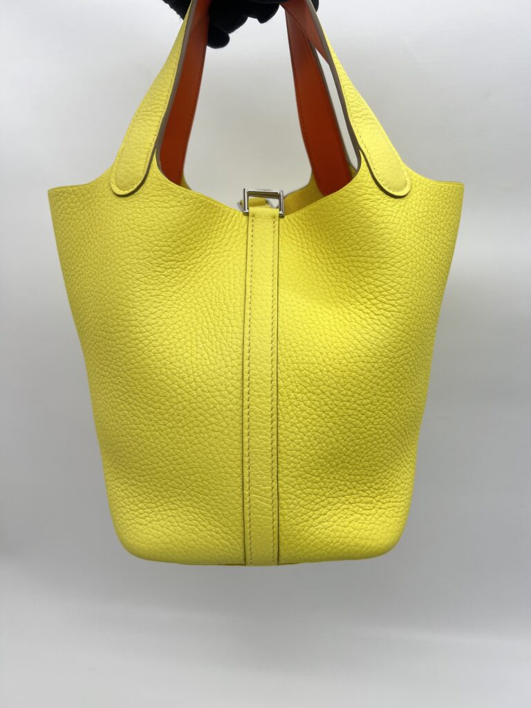 Hermes Picotin 18 Clemence Limoncello/Orange Minium PHW