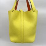 Hermes Picotin 18 Clemence Limoncello/Orange Minium PHW