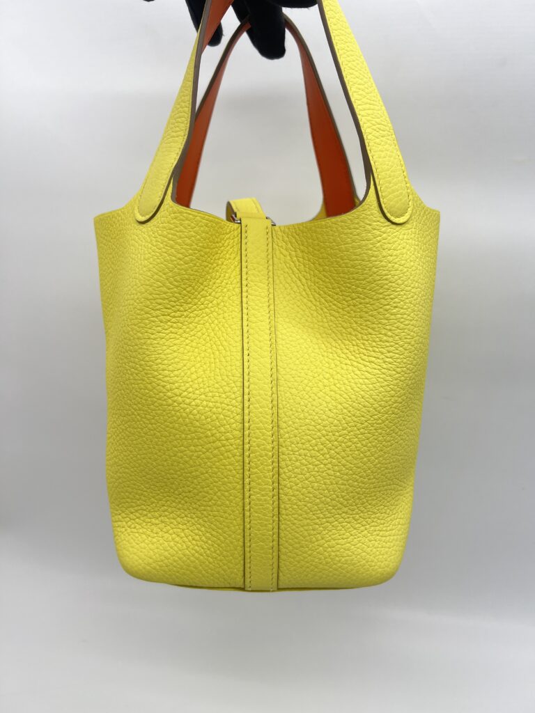 Hermes Picotin 18 Clemence Limoncello/Orange Minium PHW