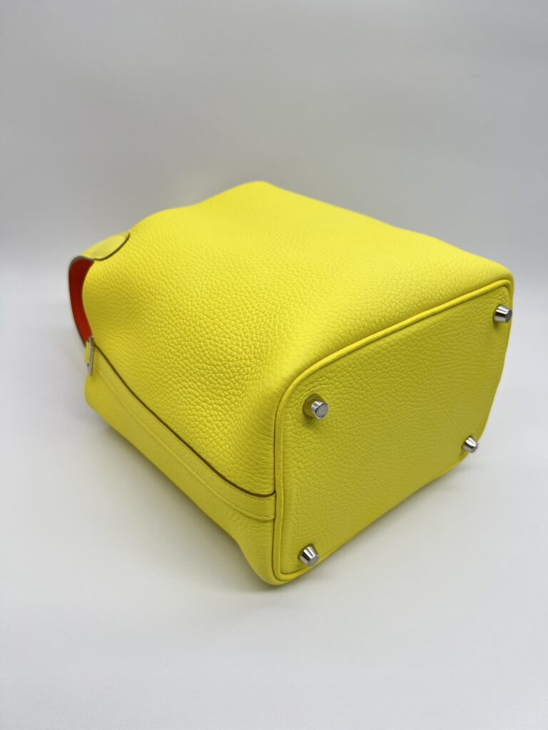 Hermes Picotin 18 Clemence Limoncello/Orange Minium PHW