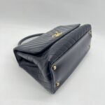 Chanel Coco Handle Medium Chevron Navy GHW