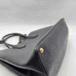 Prada Tote Bag Handle Saffiano Cuir Black GHW