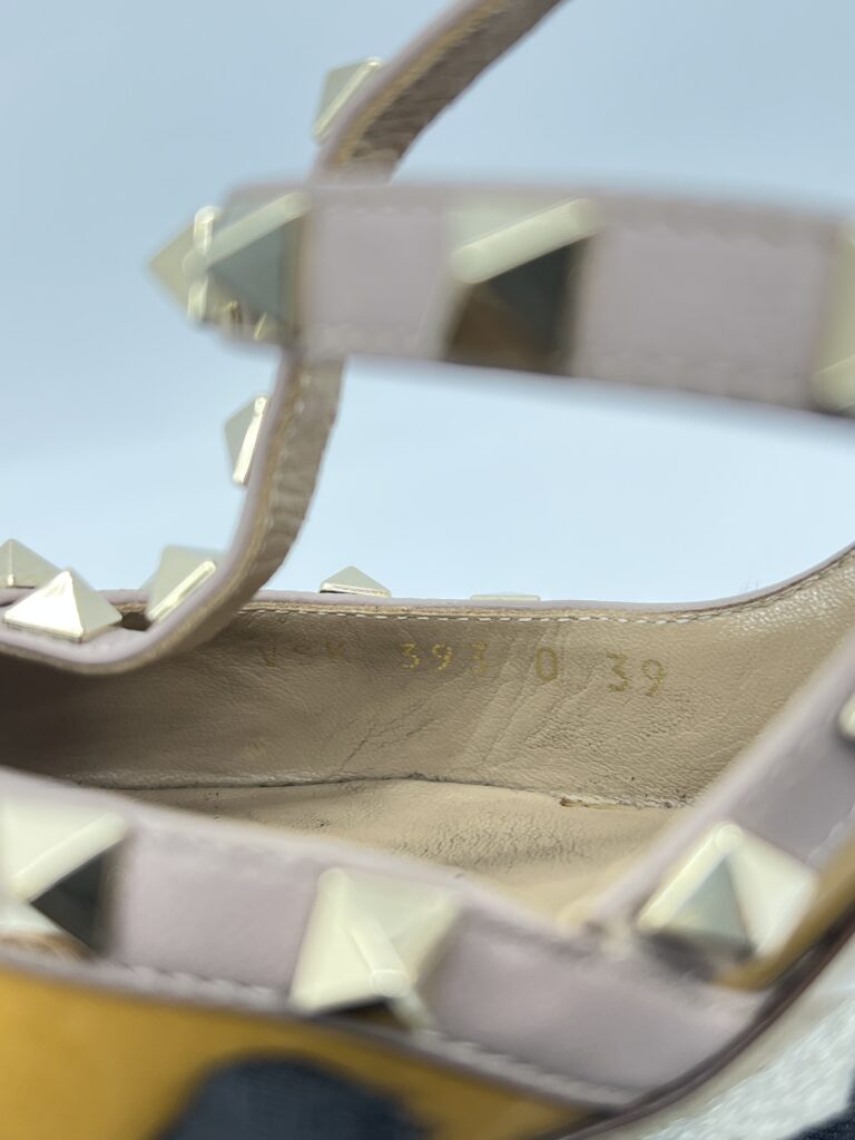 Valentino Rockstud Ankle Heels Patent Mustard
