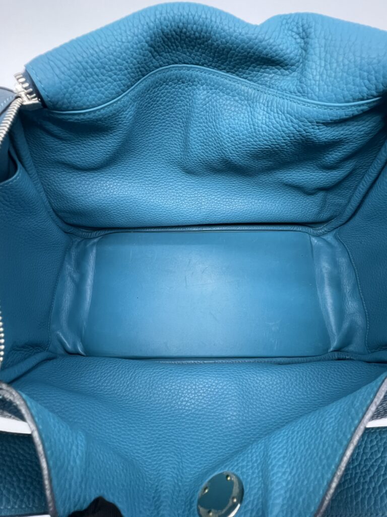 Hermes Lindy 34 Clemence Bleu Colvert/Turquoise Verso PHW