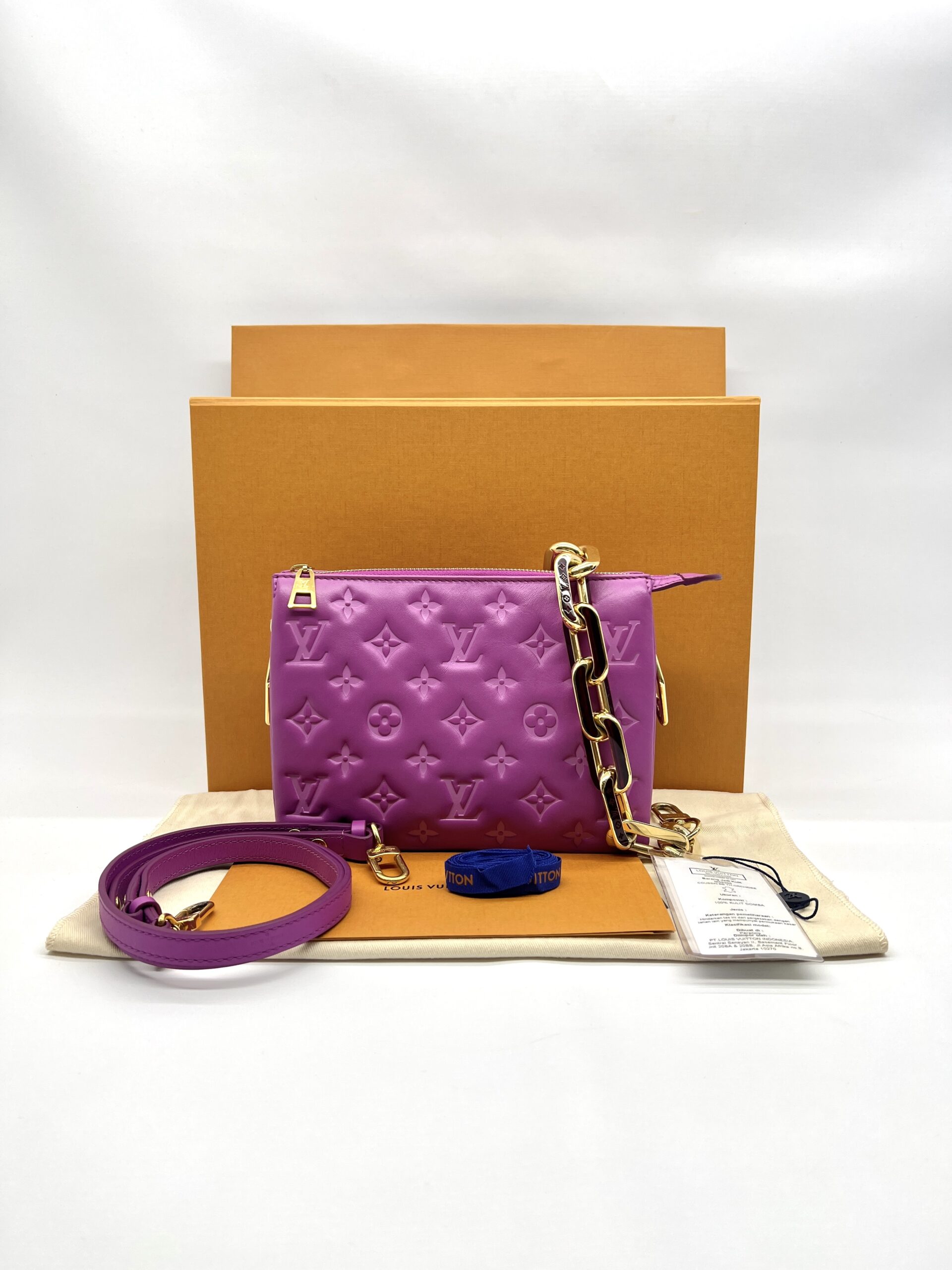 Louis Vuitton Coussin BB Monogram Embossed Purple GHW