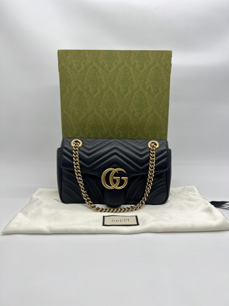 Gucci GG Marmont Flap Small Black GHW