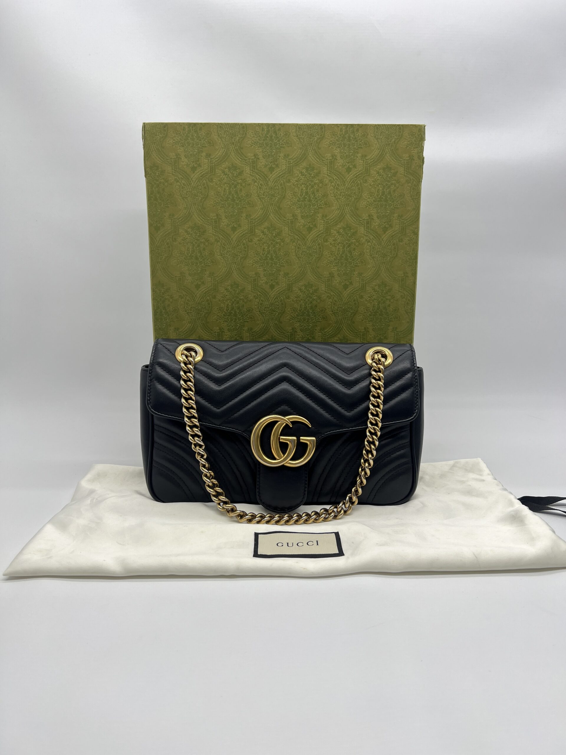 Gucci GG Marmont Flap Small Black GHW