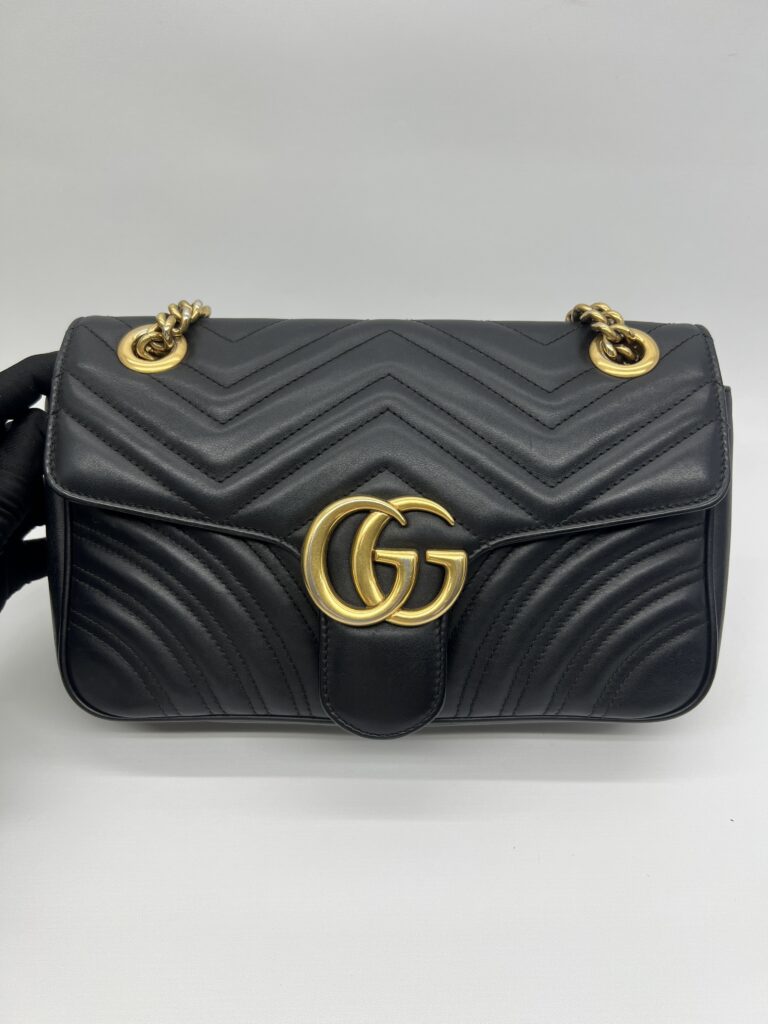 Gucci GG Marmont Flap Small Black GHW