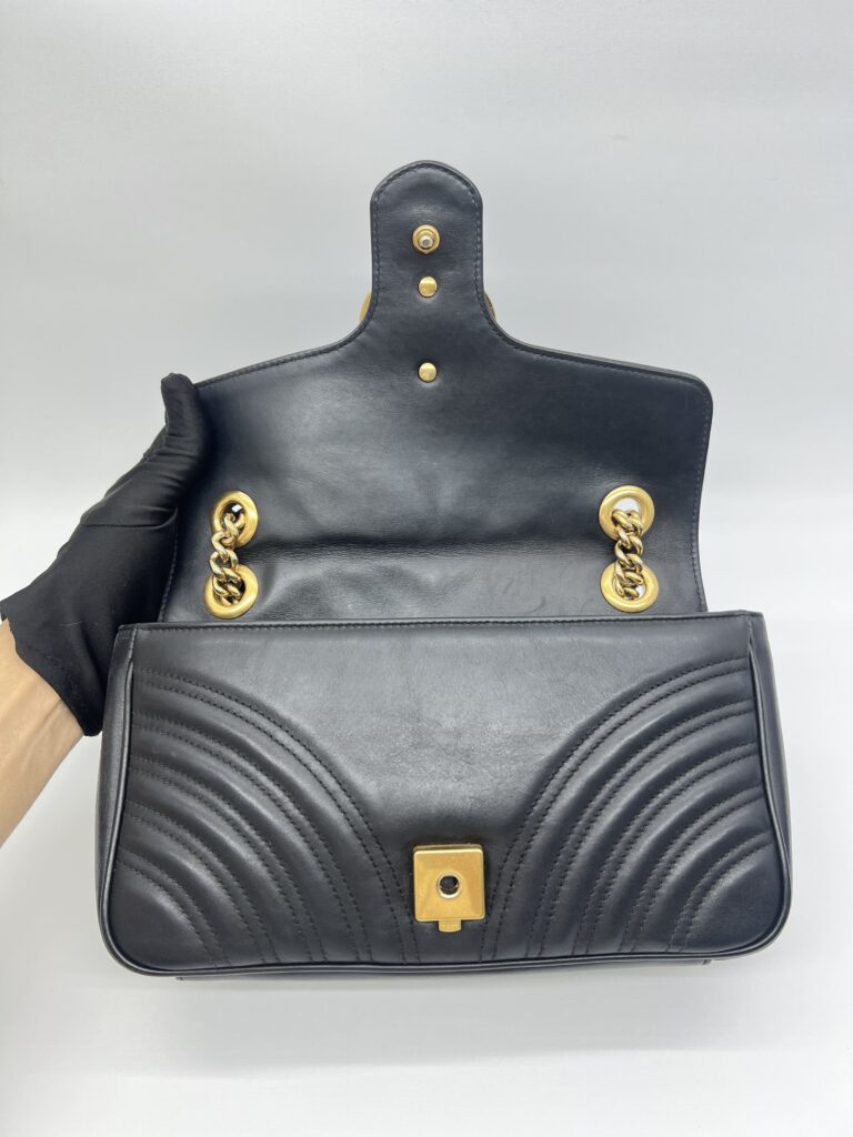 Gucci GG Marmont Flap Small Black GHW