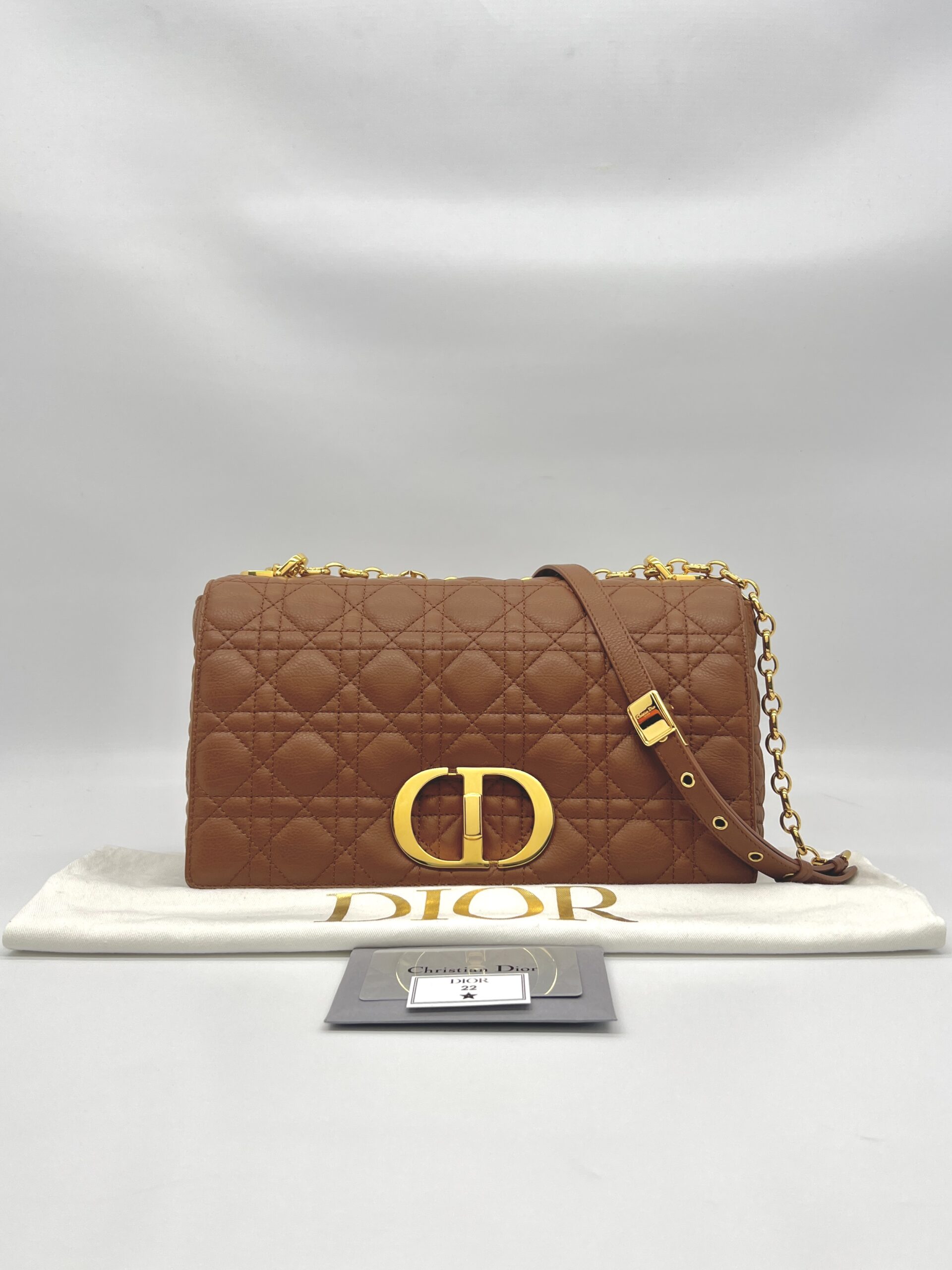 Dior Caro Medium Macrocannage Lambskin Caramel GHW