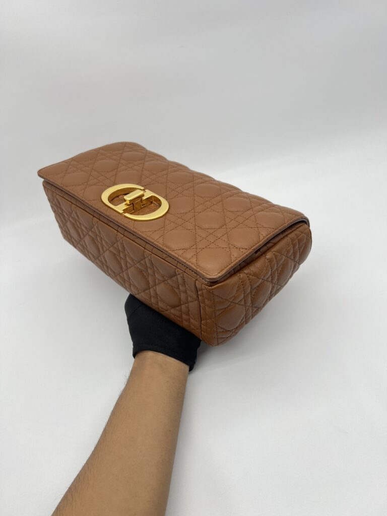 Dior Caro Medium Macrocannage Lambskin Caramel GHW