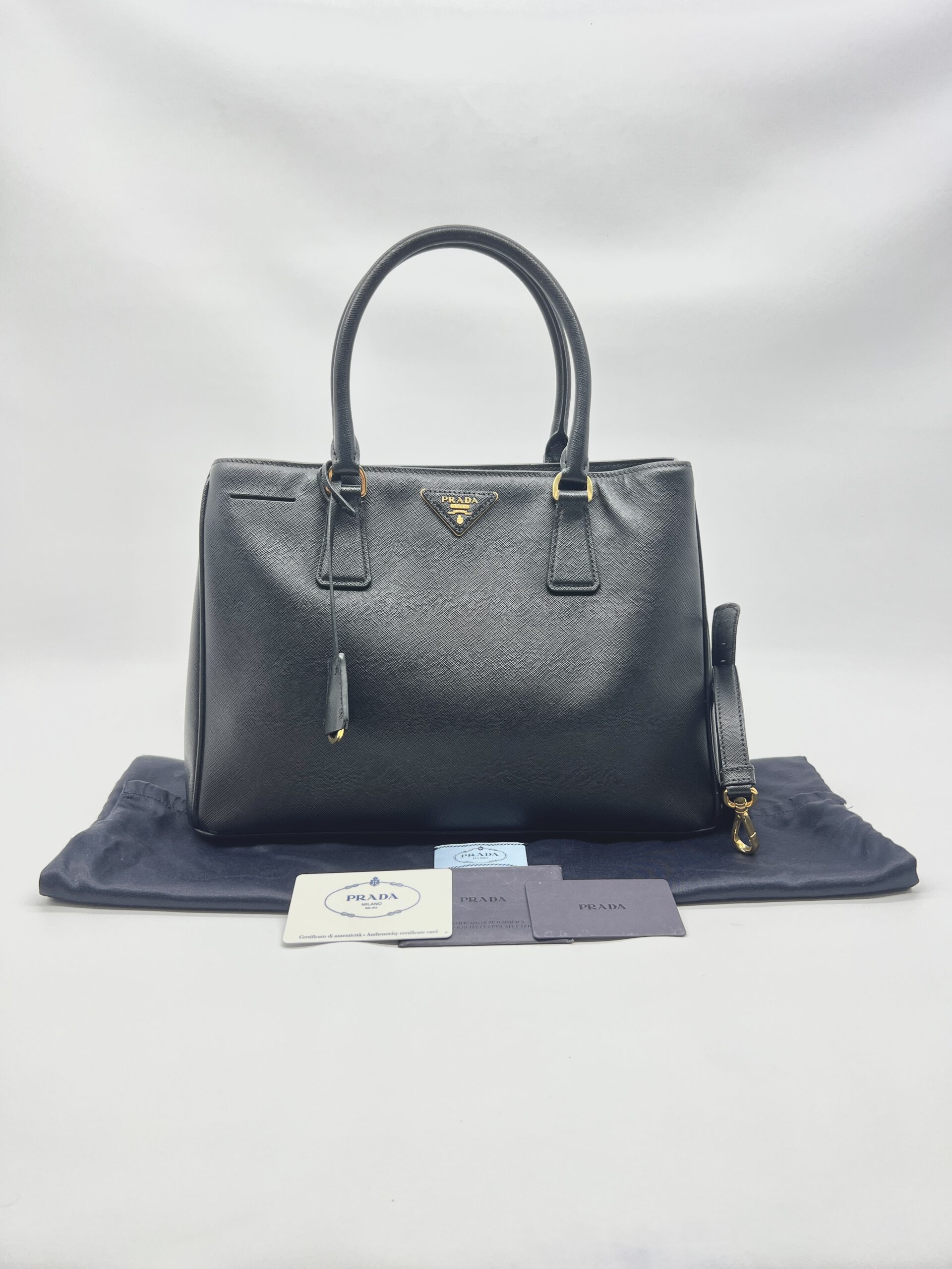 Prada Galleria Saffiano Lux Black GHW