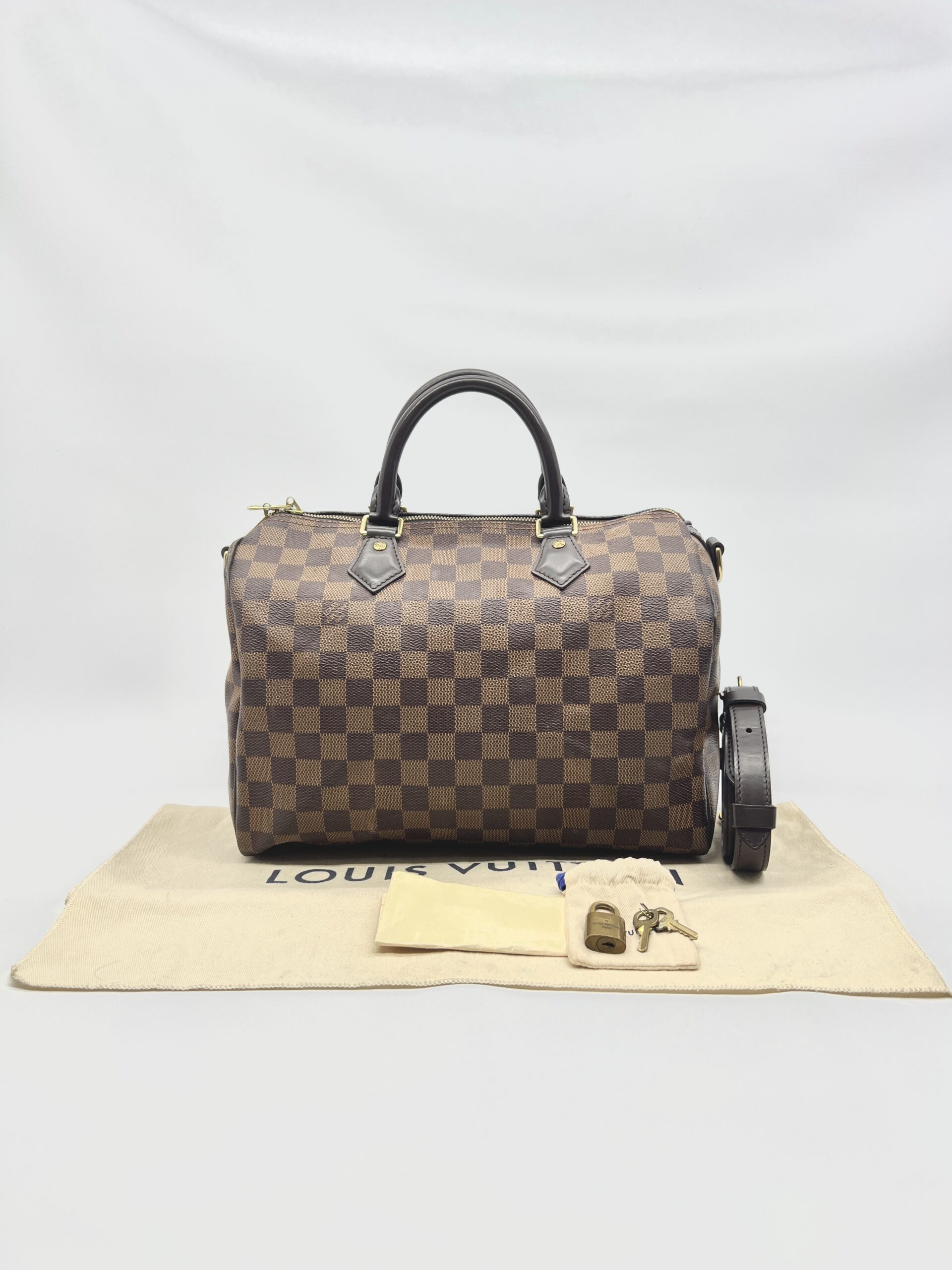 Louis Vuitton Speedy Bandou 30 Damier Ebene GHW