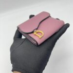 Dior Saddle Lotus Wallet Pink Grained GHW