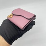 Dior Saddle Lotus Wallet Pink Grained GHW