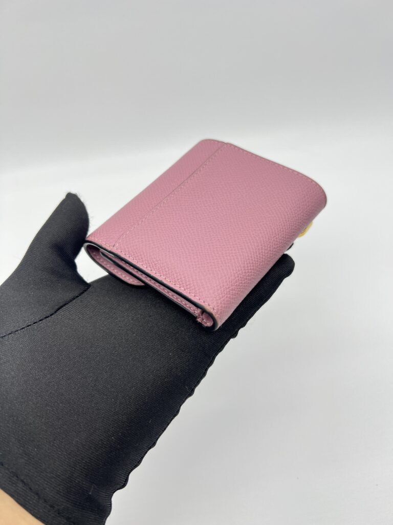 Dior Saddle Lotus Wallet Pink Grained GHW