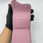 Dior Saddle Lotus Wallet Pink Grained GHW