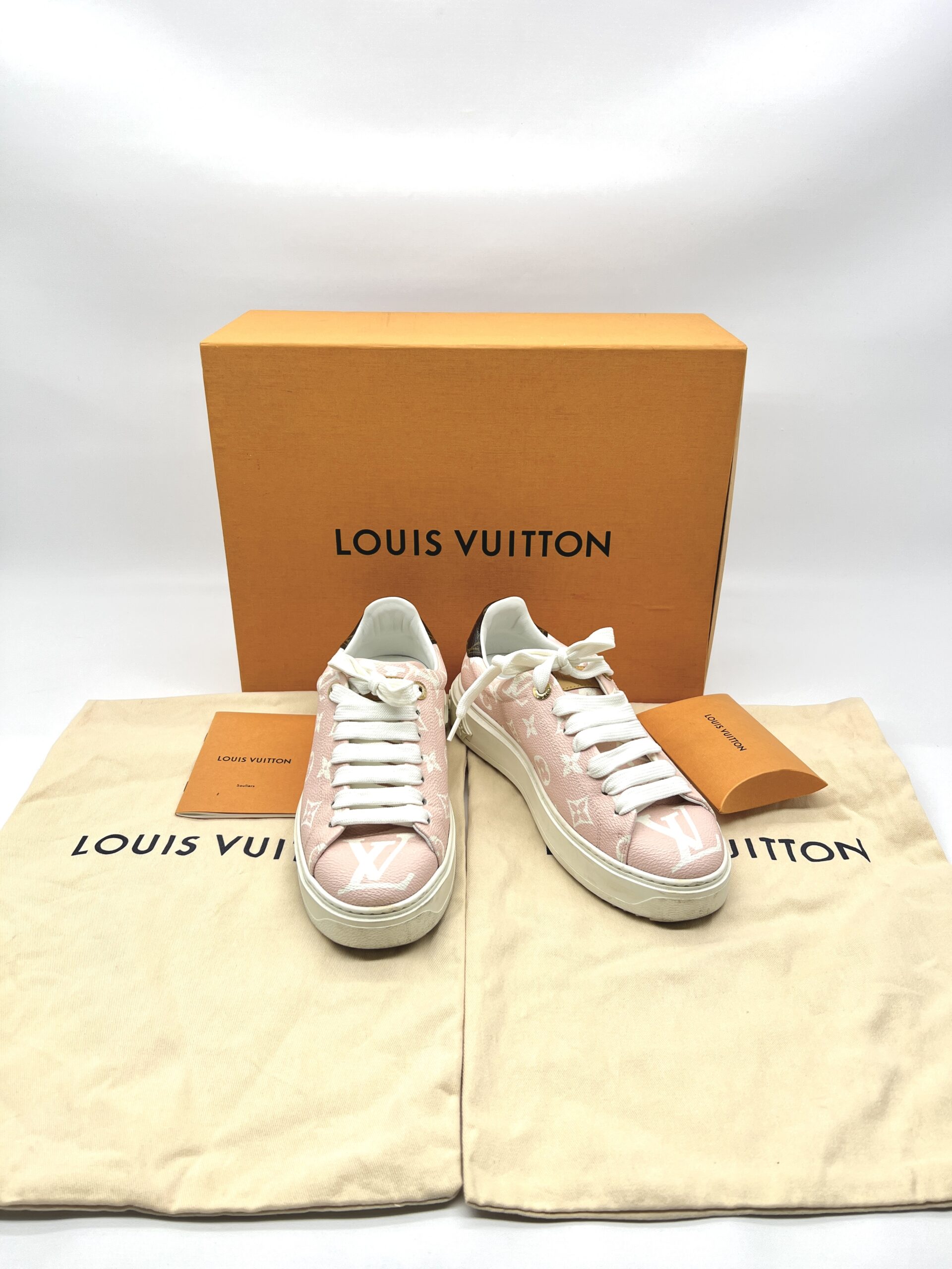 Louis Vuitton Time Out Sneakers Monogram Pink White
