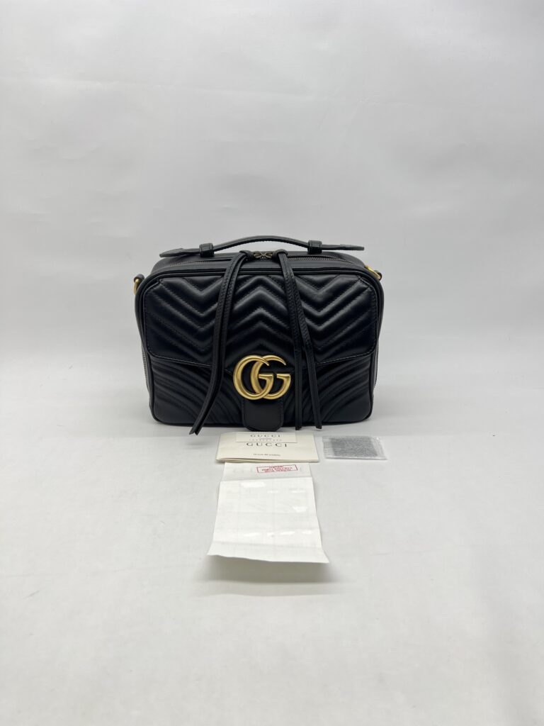 Gucci Marmont Zip Top Leather Black GHW