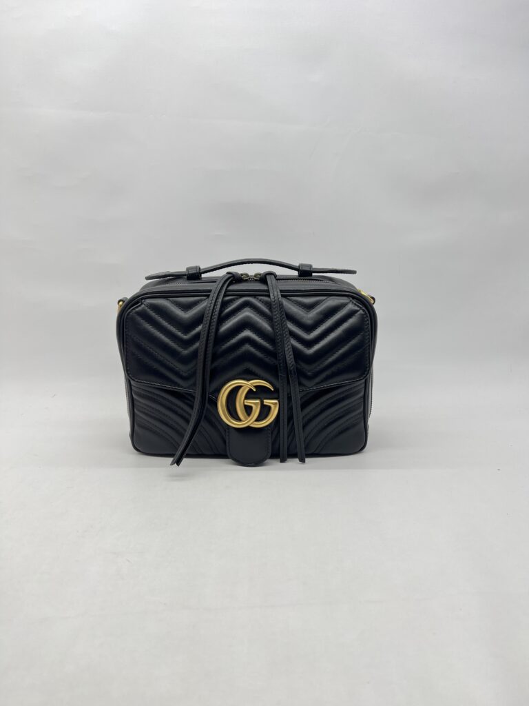 Gucci Marmont Zip Top Leather Black GHW