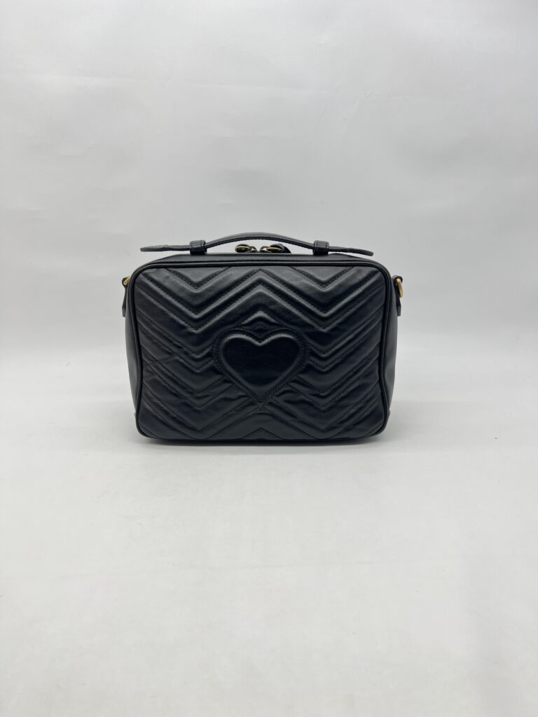 Gucci Marmont Zip Top Leather Black GHW