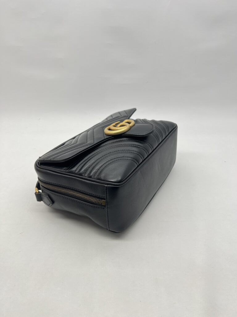 Gucci Marmont Zip Top Leather Black GHW