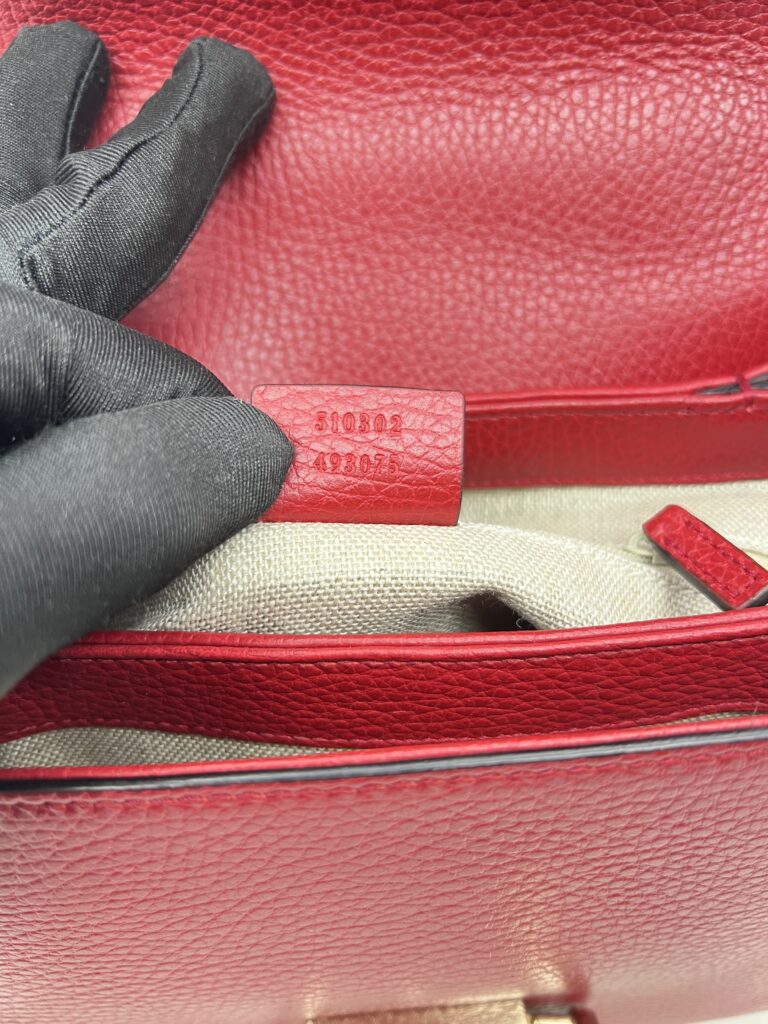 Gucci Interlocking GG Top Leather Grained Red LGHW