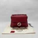 Gucci Interlocking GG Top Leather Grained Red LGHW