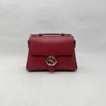 Gucci Interlocking GG Top Leather Grained Red LGHW