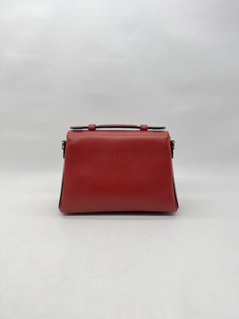 Gucci Interlocking GG Top Leather Grained Red LGHW