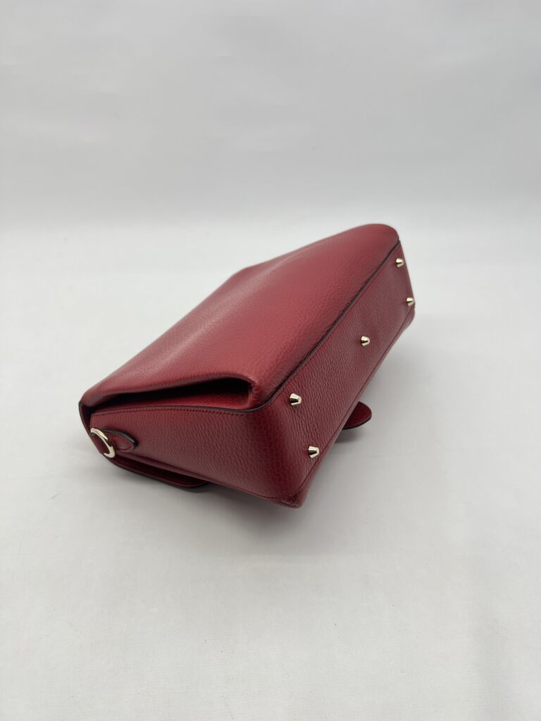 Gucci Interlocking GG Top Leather Grained Red LGHW