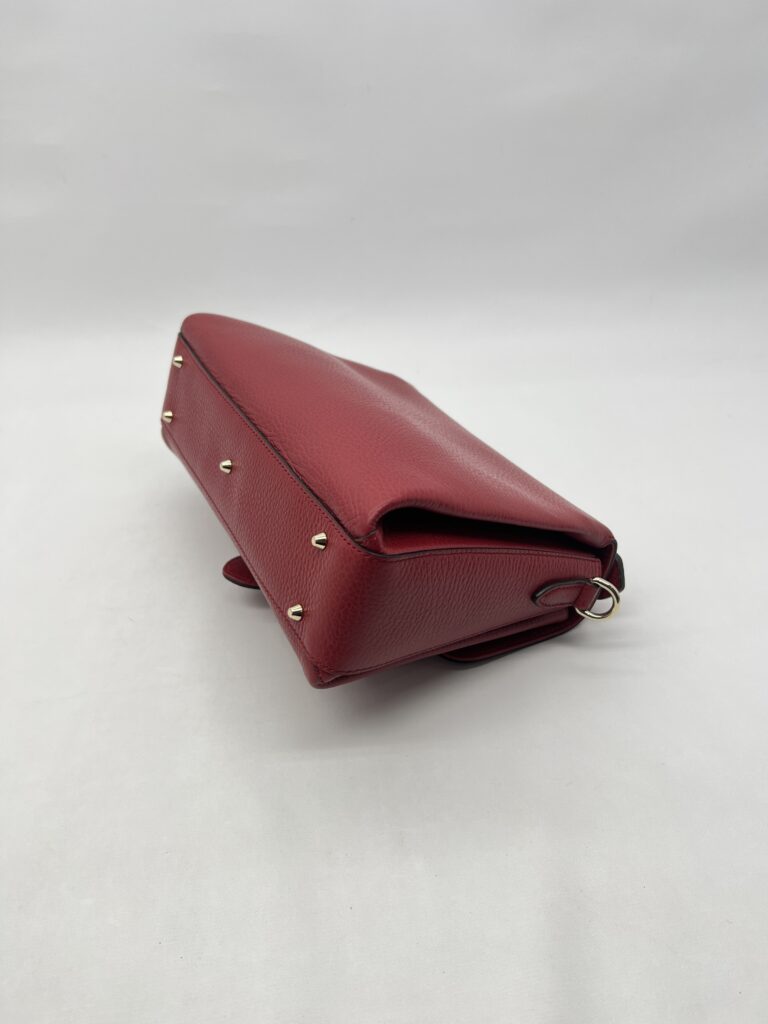 Gucci Interlocking GG Top Leather Grained Red LGHW