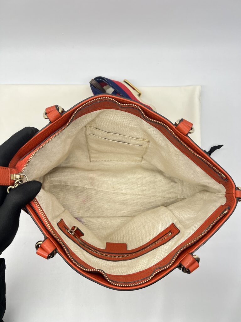Gucci Soho Tote Zip Grained Orange GHW