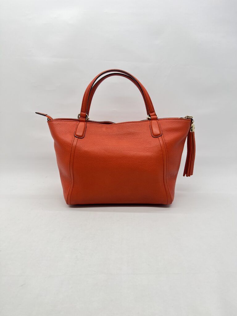 Gucci Soho Tote Zip Grained Orange GHW
