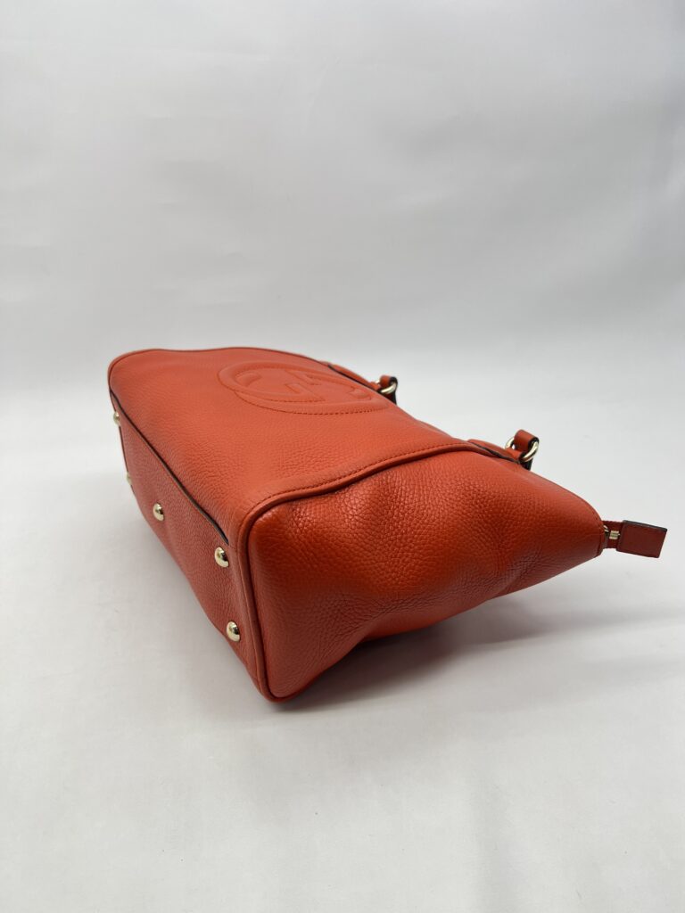 Gucci Soho Tote Zip Grained Orange GHW