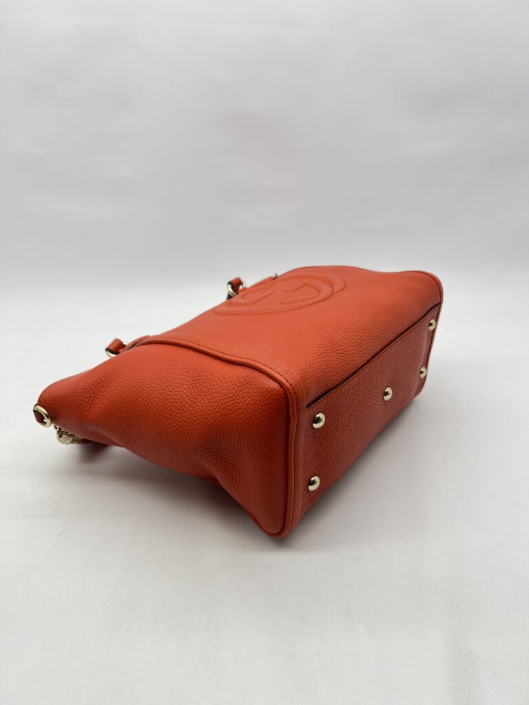 Gucci Soho Tote Zip Grained Orange GHW