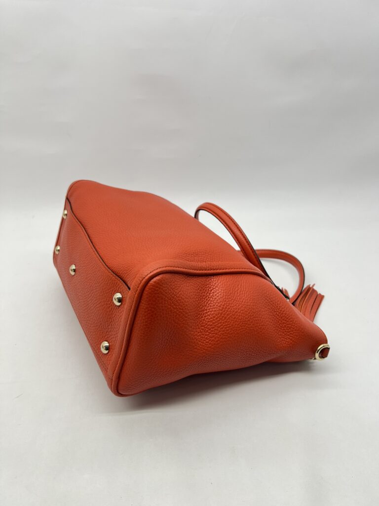 Gucci Soho Tote Zip Grained Orange GHW