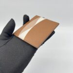 Prada Card Holder Saffiano Brown Multicolor GHW