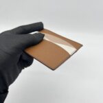 Prada Card Holder Saffiano Brown Multicolor GHW